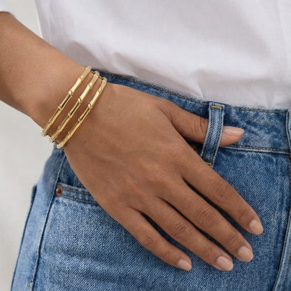 Gold Bar Design Cuff Bracelet