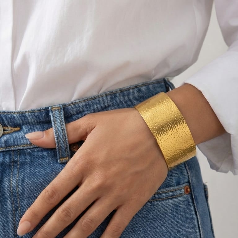 Imperial Gold Statement Cuff Bracelet