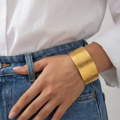 Imperial Gold Statement Cuff Bracelet