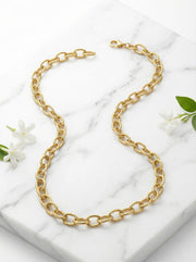 Gold Oval Link Unisex Chain - 45 cm