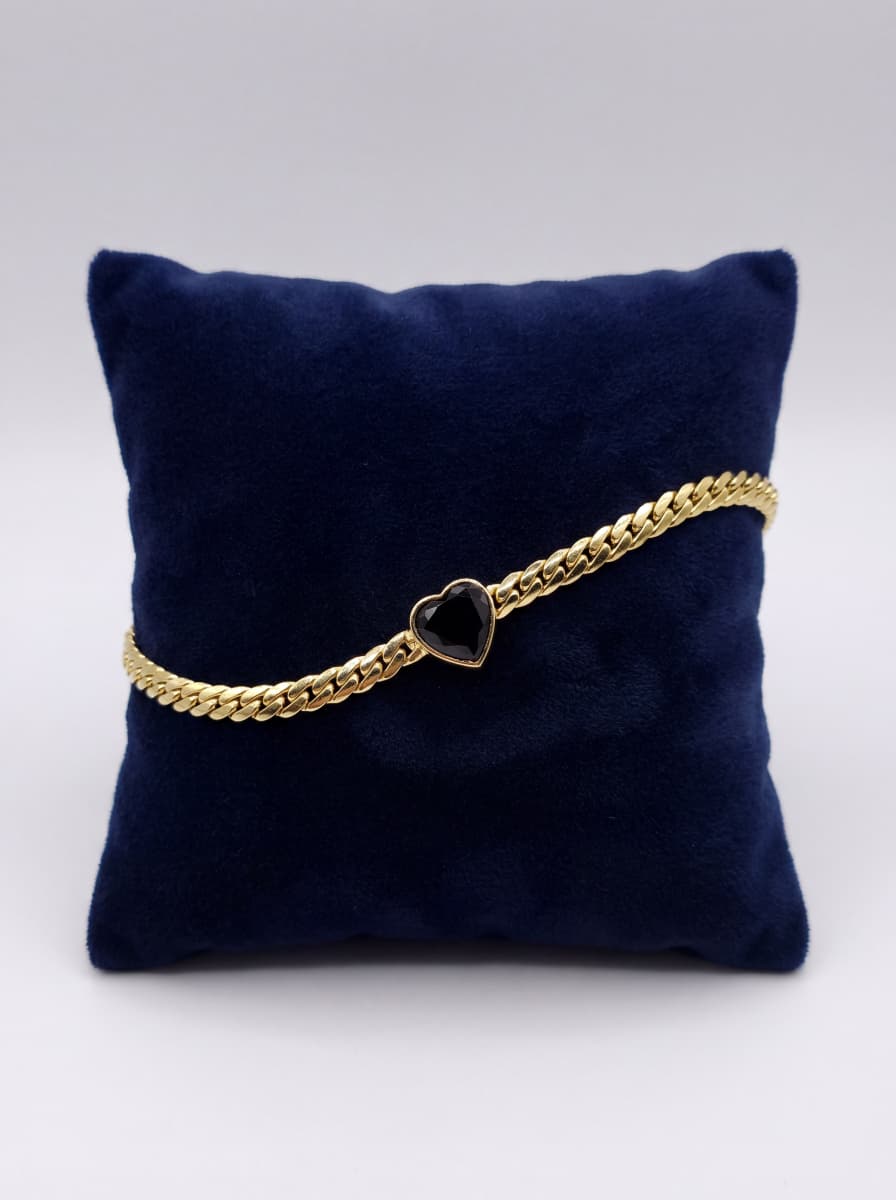 Midnight Heart Gold Bracelet