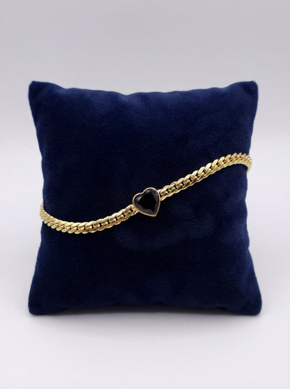 Midnight Heart Gold Bracelet