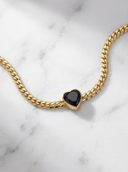 Midnight Heart Gold Bracelet