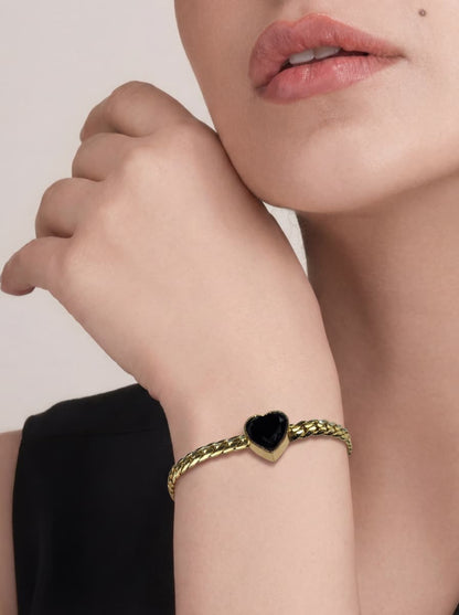 Midnight Heart Gold Bracelet