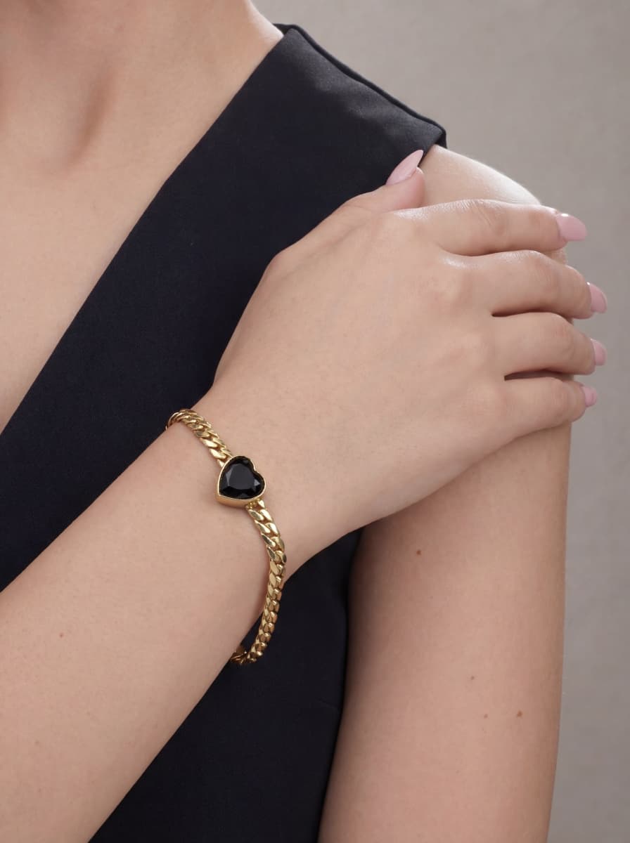 Midnight Heart Gold Bracelet