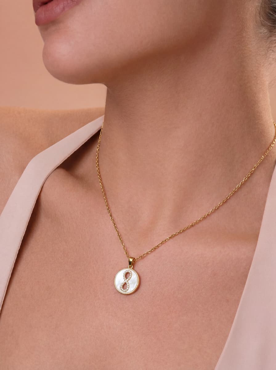Eternal Infinity Pearl Gold Necklace