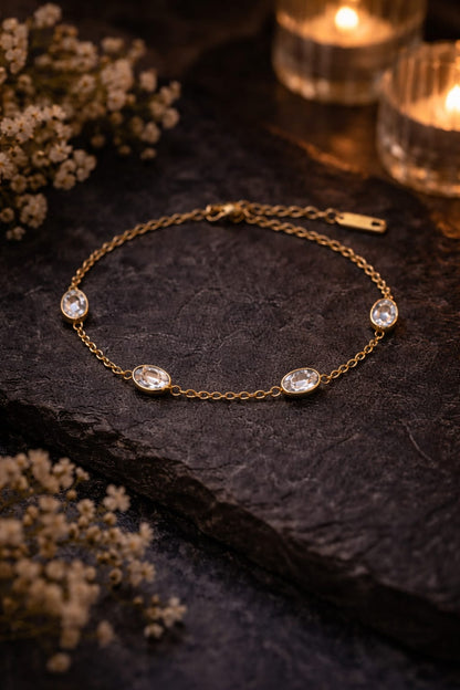 Diamond Necklace, Crown Diamond Necklace, Dazzling Diamond Bracelet & Four Crystal Bracelet Combo