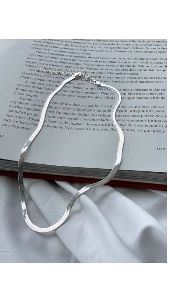 Silver Flat Snake Chain Necklace
