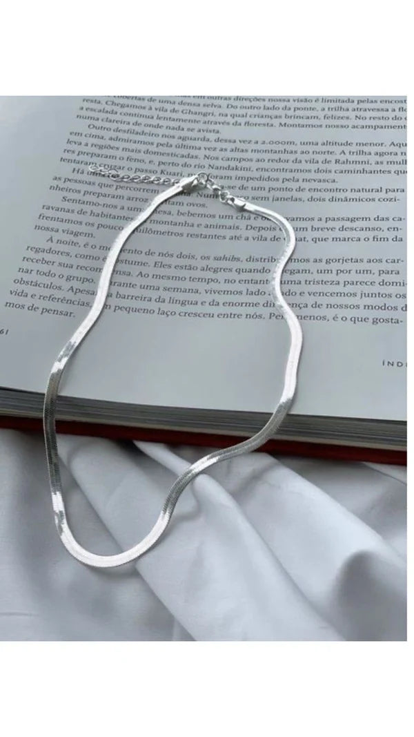 Silver Snake Chain Necklace & Bracelet Combo