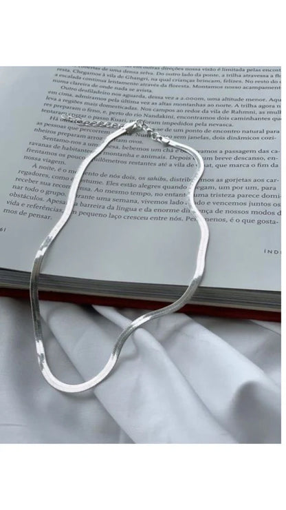 Silver Snake Chain Necklace & Bracelet Combo