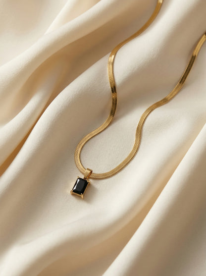 Black Sapphire Pendant Chain