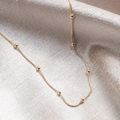 Golden Clover Charms & Vintage Snake Chain Necklace Combo