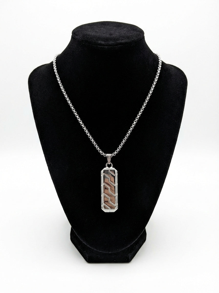 Dual Geometric Bar Pendant Necklace for Men - 60 CM