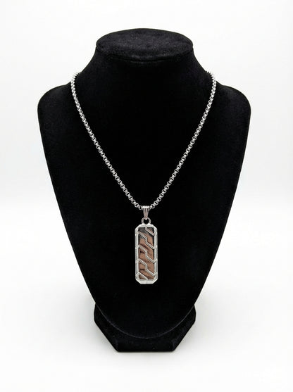 Dual Geometric Bar Pendant Necklace for Men - 60 CM