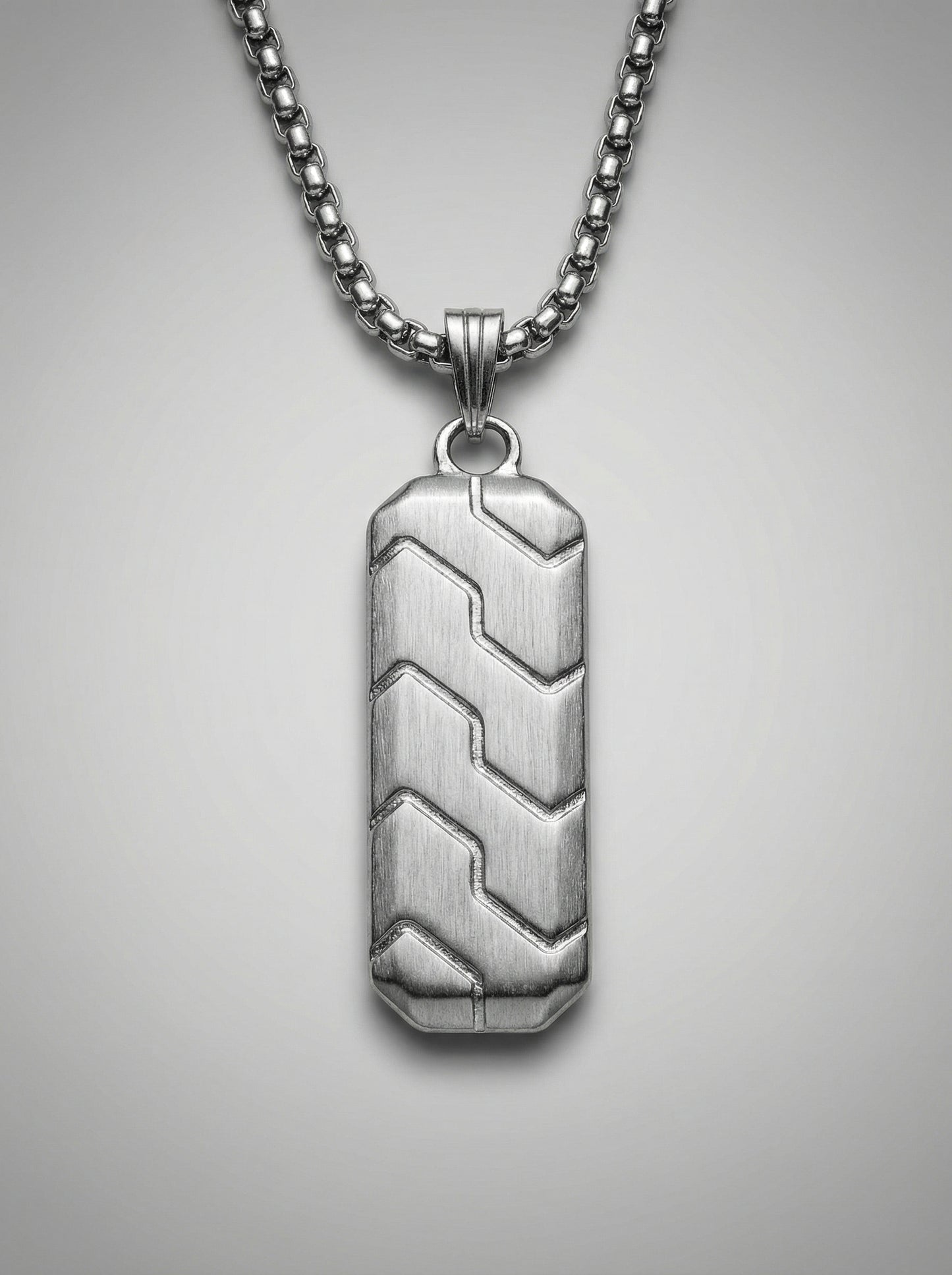 Dual Geometric Bar Pendant Necklace for Men - 60 CM