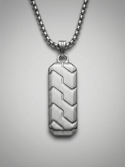 Dual Geometric Bar Pendant Necklace for Men - 60 CM