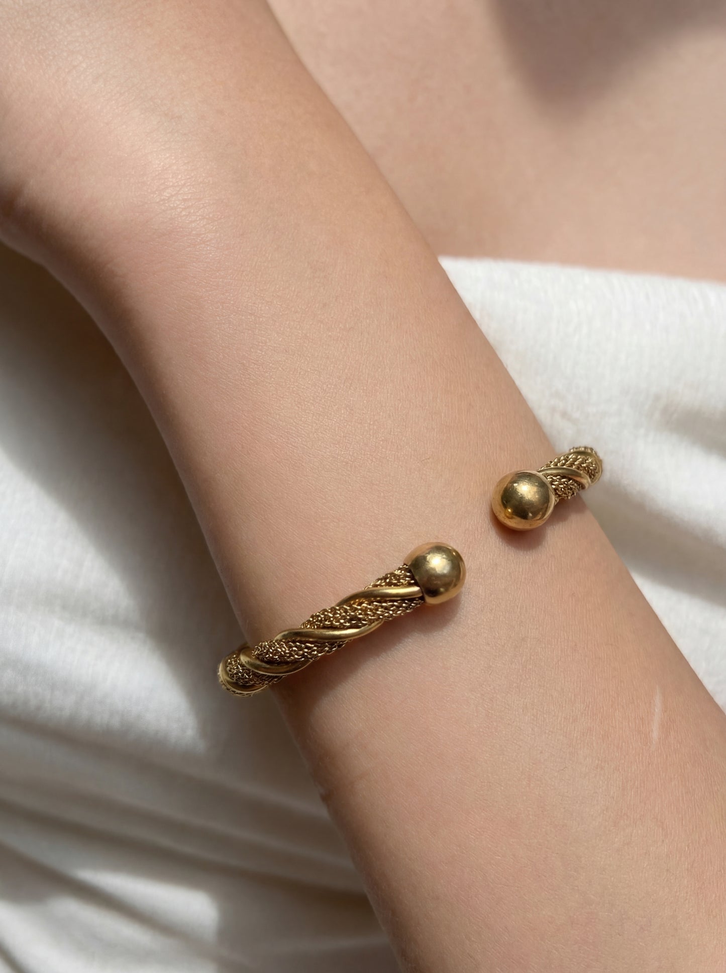 Gold Twisted Adjustable Kada Bracelet for Women