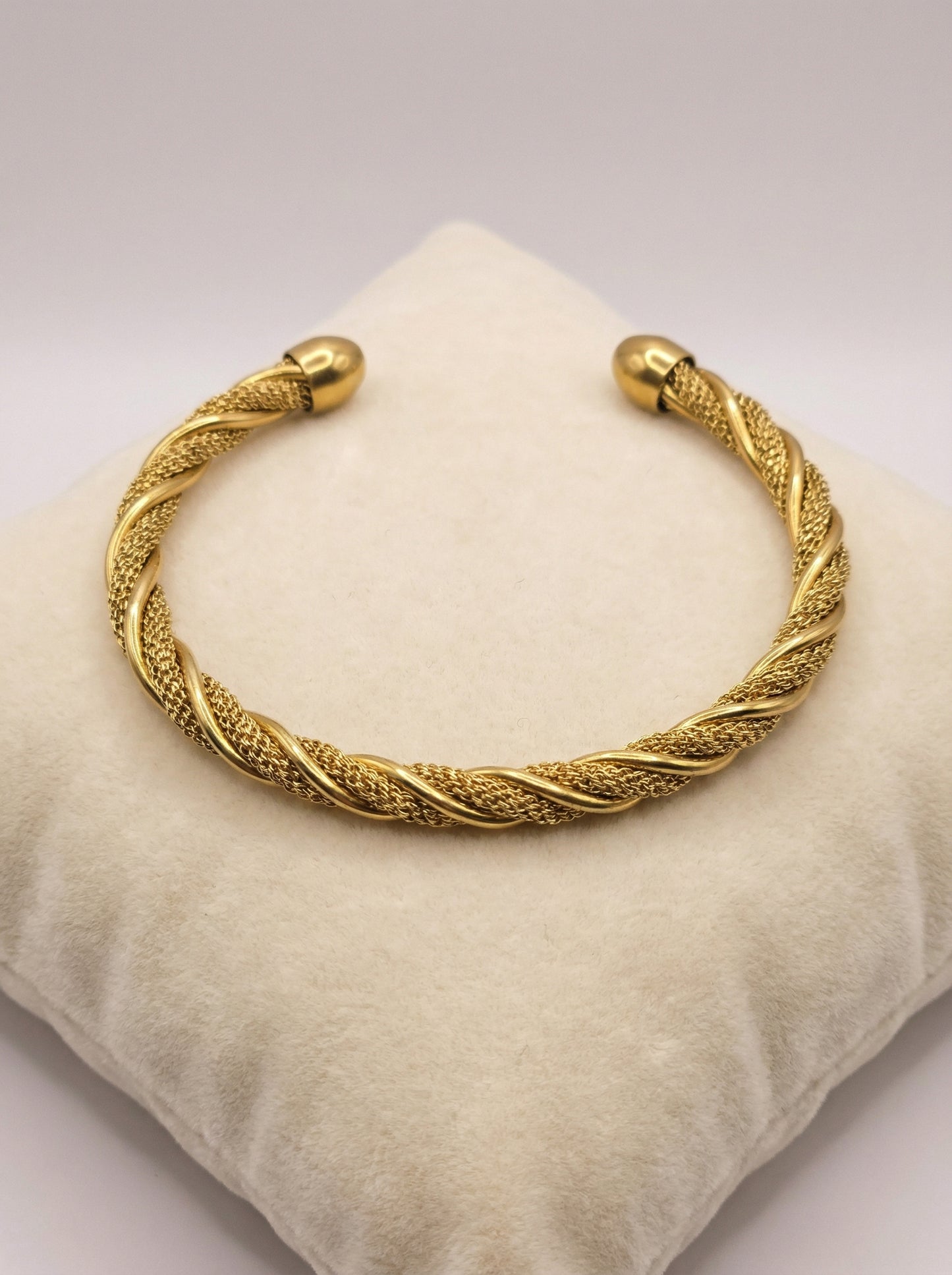 Gold Twisted Adjustable Kada Bracelet for Women