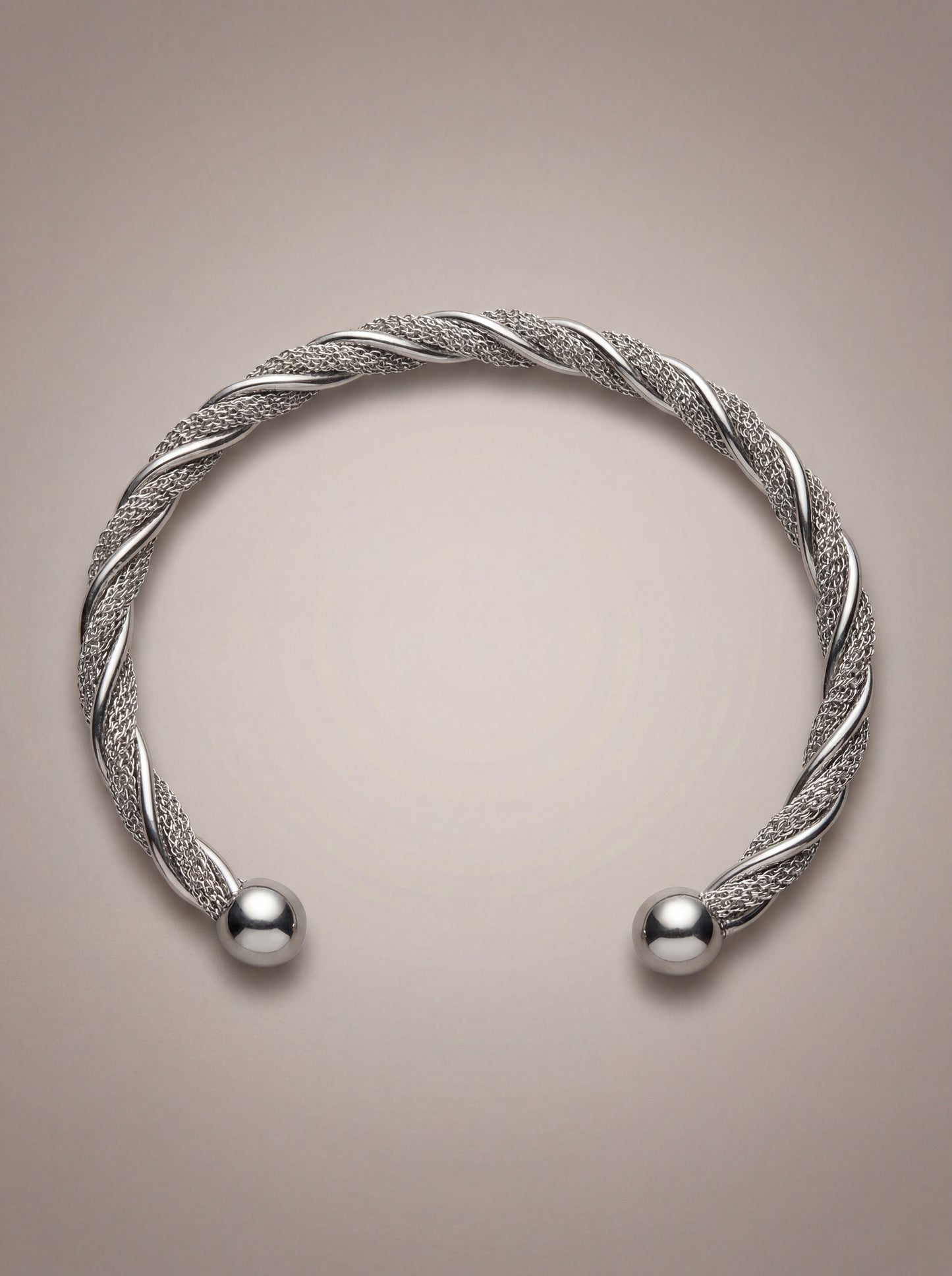 Silver Twisted Adjustable Kada Bracelet for Women