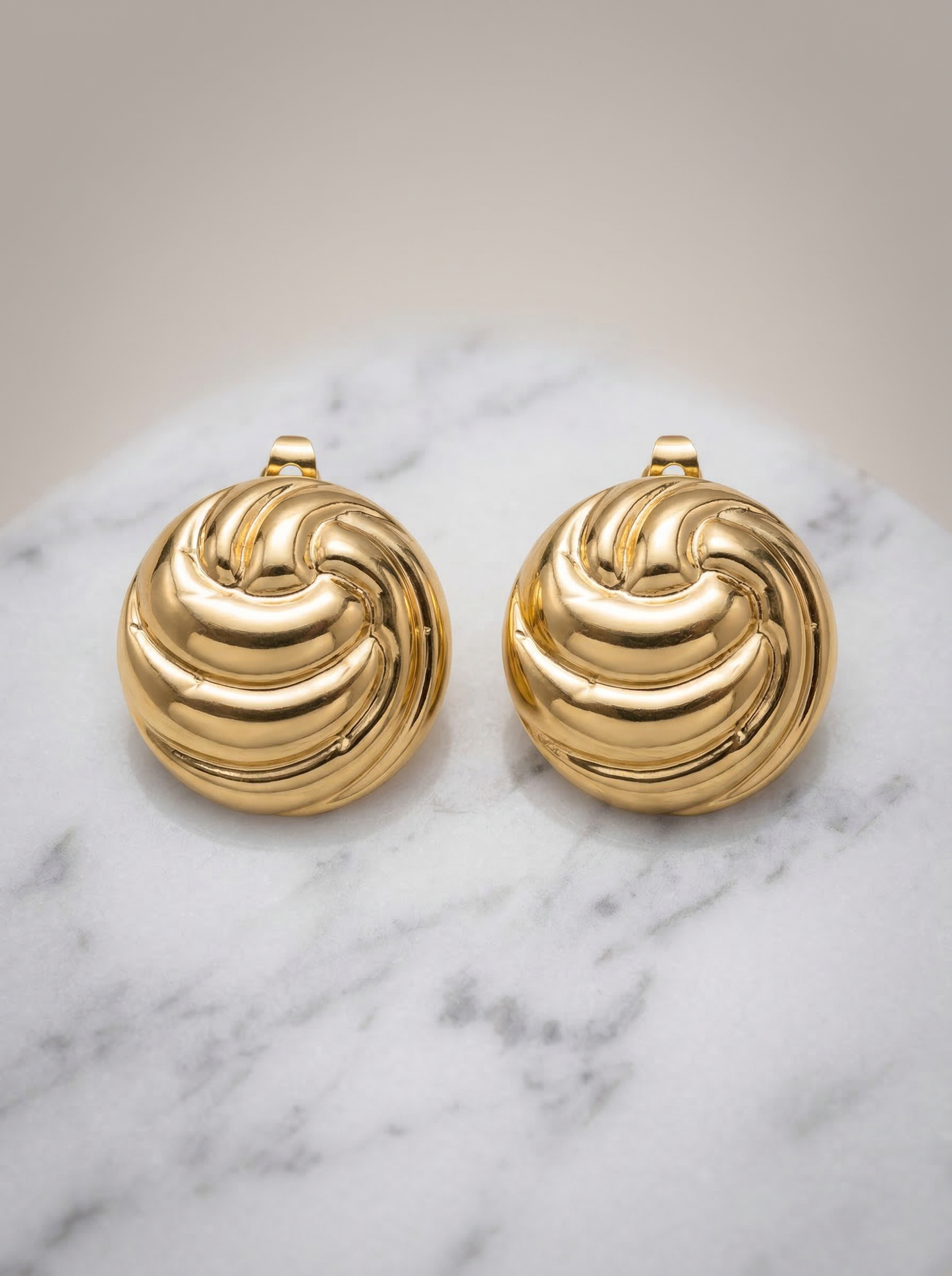 Golden Swirl Knot Stud Earrings