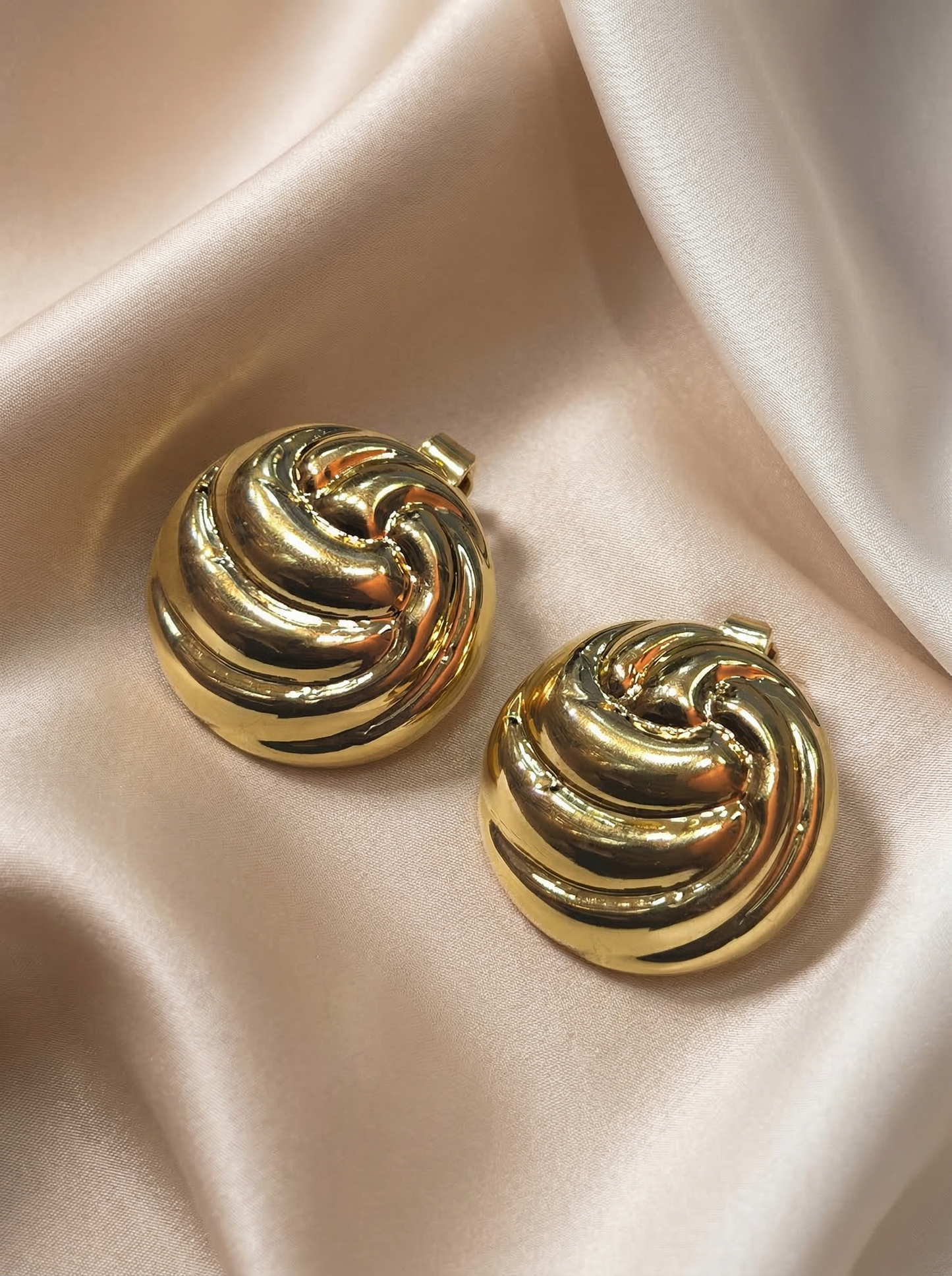 Golden Swirl Knot Stud Earrings