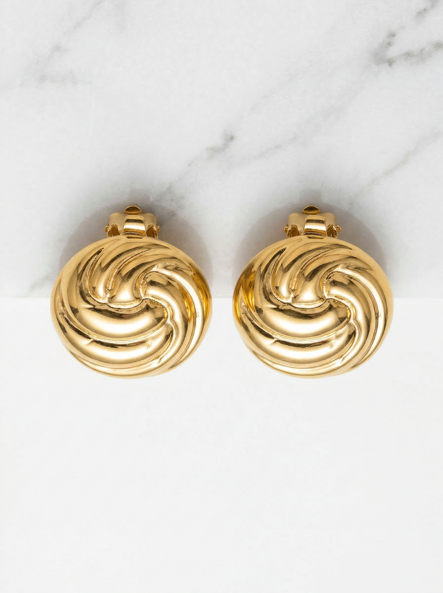 Golden Swirl Knot Stud Earrings