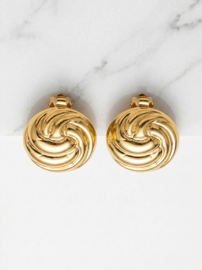 Golden Swirl Knot Stud Earrings