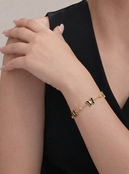 Golden Butterfly Charm Bracelet