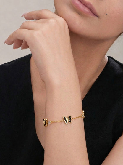 Golden Butterfly Charm Bracelet