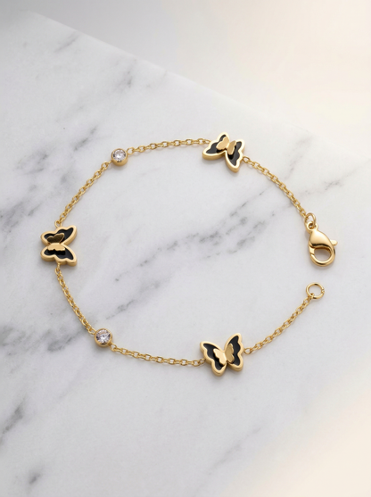 Golden Butterfly Charm Bracelet