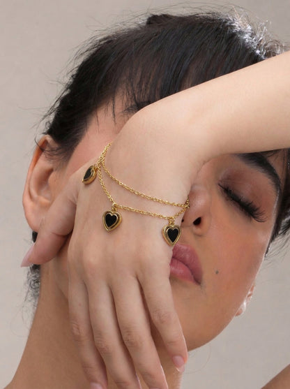 Golden Heart Layered Bracelet