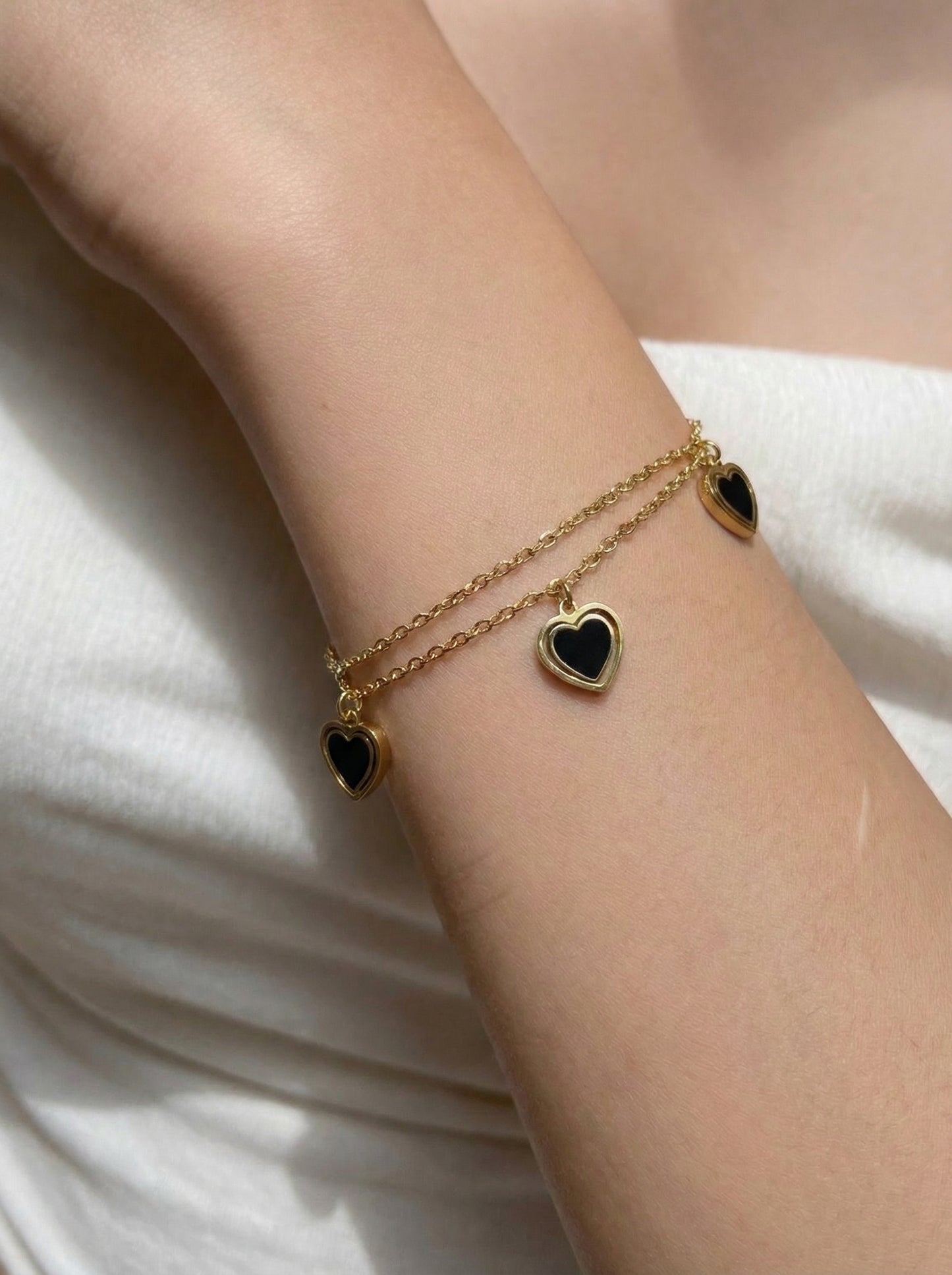 Golden Heart Layered Bracelet