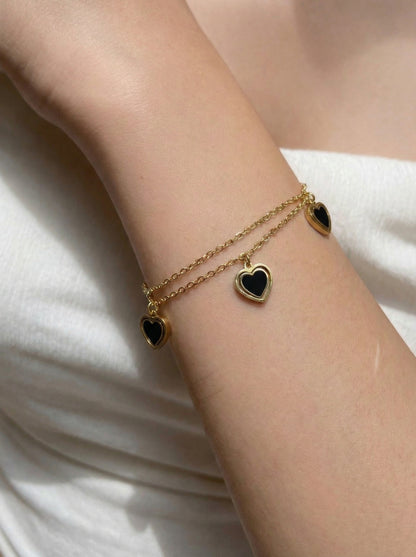 Golden Heart Layered Bracelet
