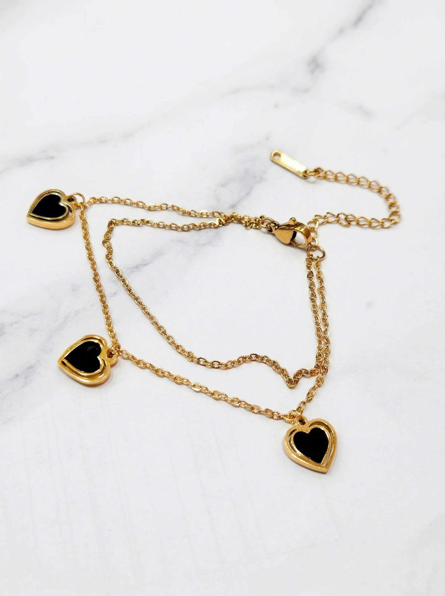 Golden Heart Layered Bracelet