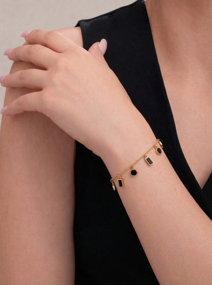 Golden Geometric Charm Bracelet