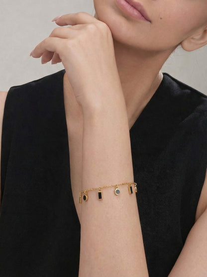 Golden Geometric Charm Bracelet