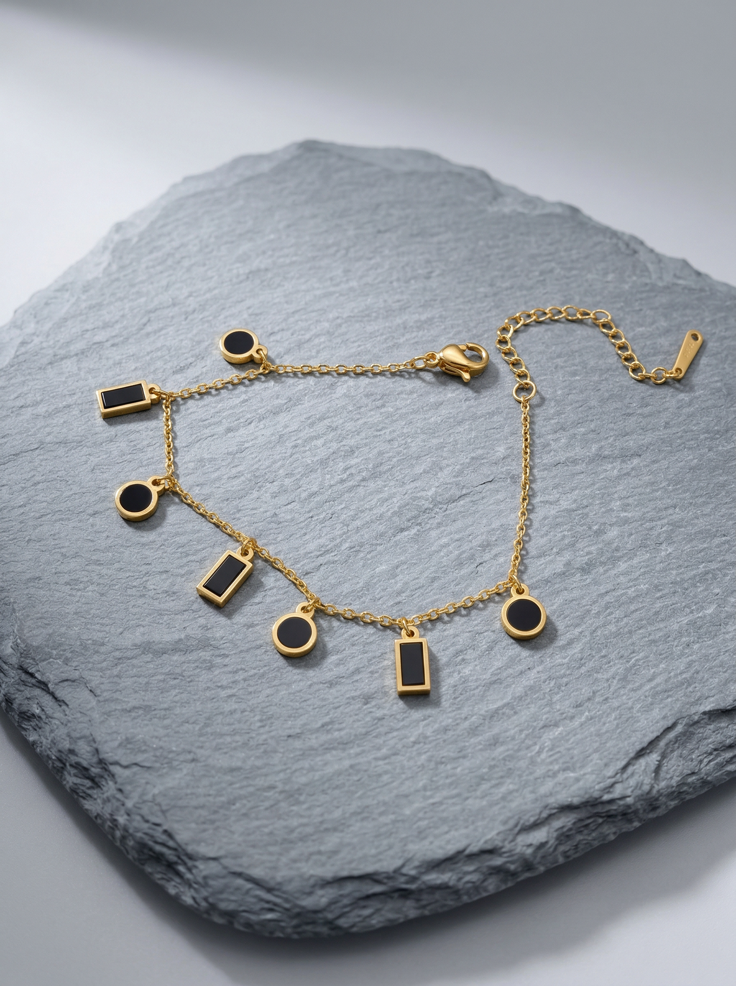 Golden Geometric Charm Bracelet