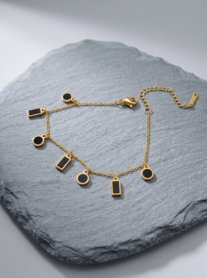Golden Geometric Charm Bracelet