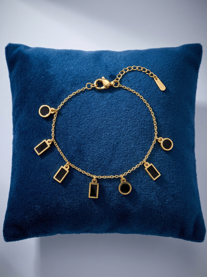 Golden Geometric Charm Bracelet