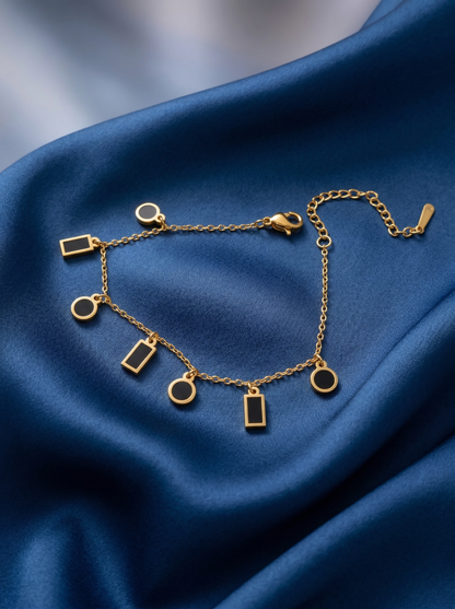 Golden Geometric Charm Bracelet