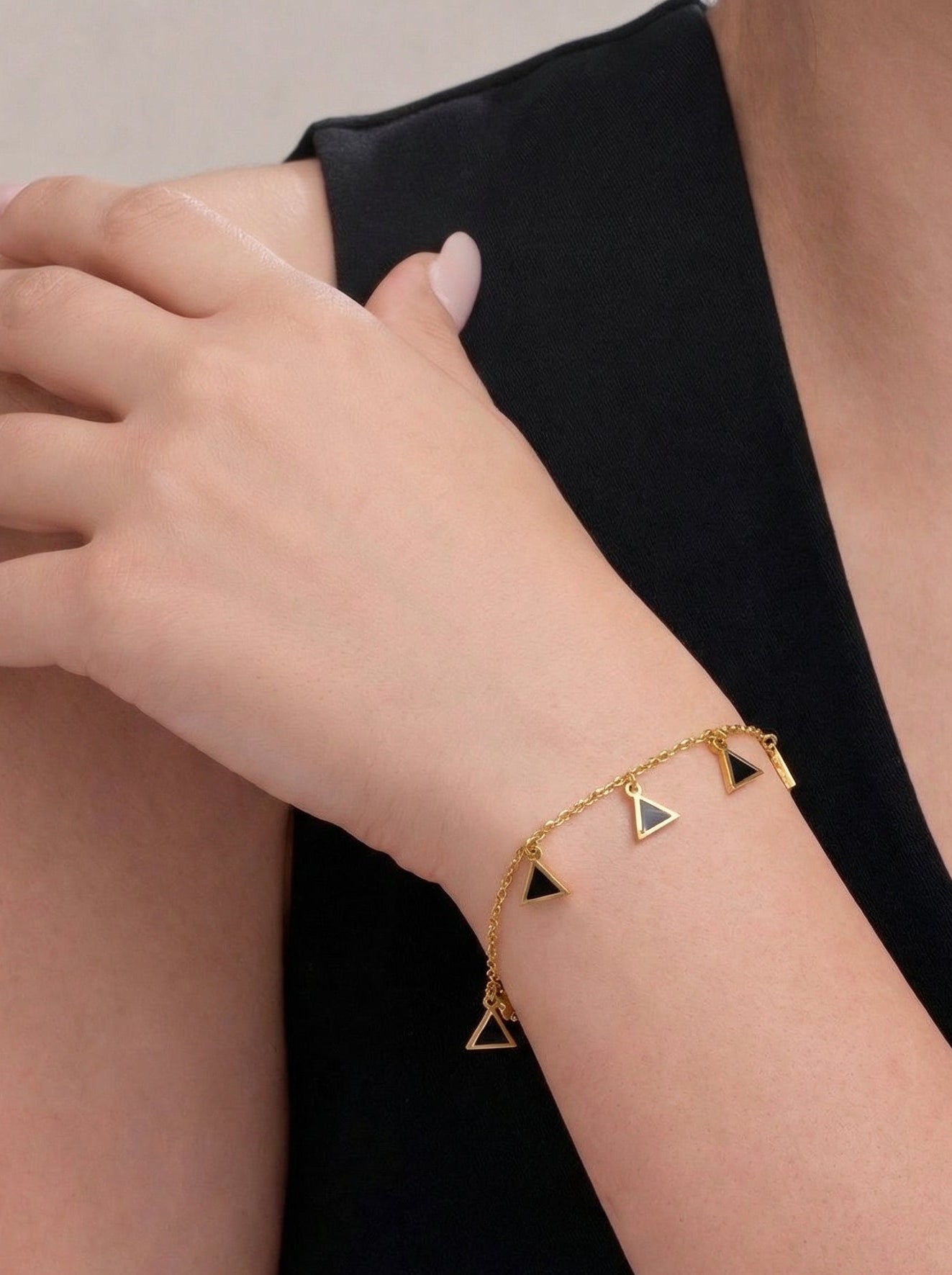 Golden Triangle Charm Bracelet