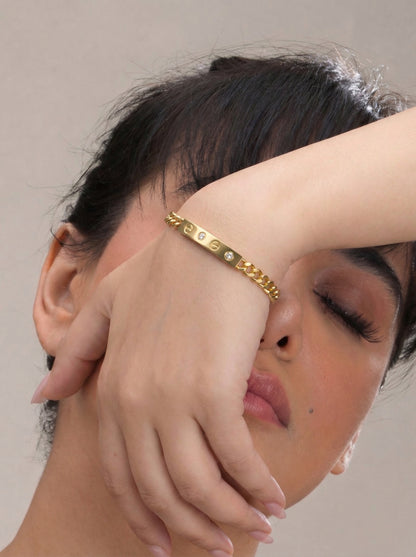 Crystal Stud Love Chain Bracelet