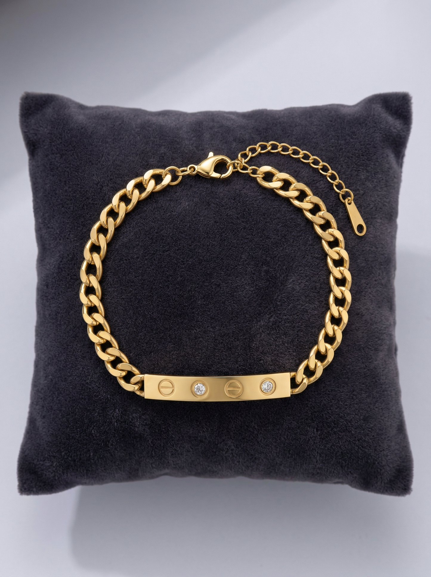 Crystal Stud Love Chain Bracelet