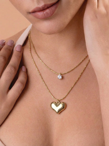 Golden Heart Layered Necklace