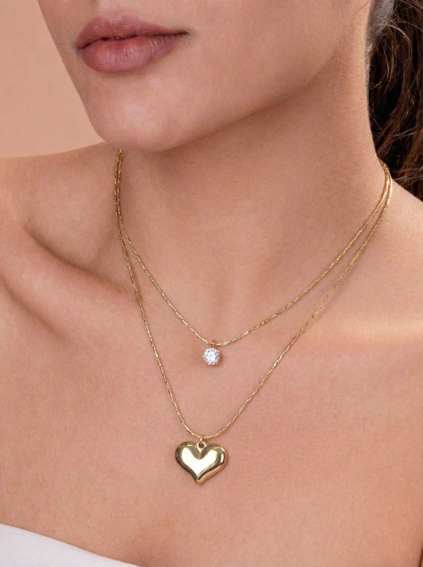 Golden Heart Layered Necklace