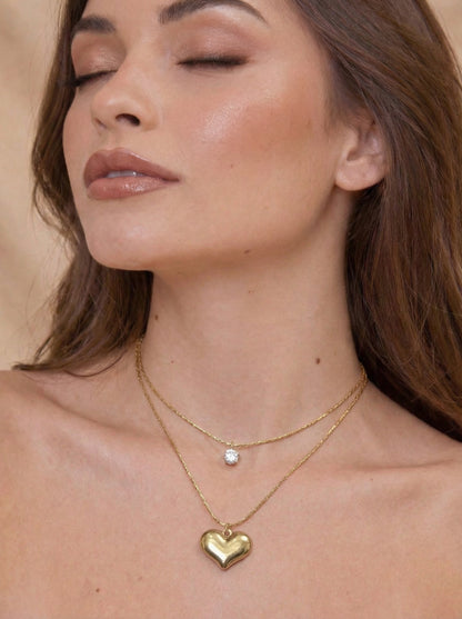 Golden Heart Layered Necklace