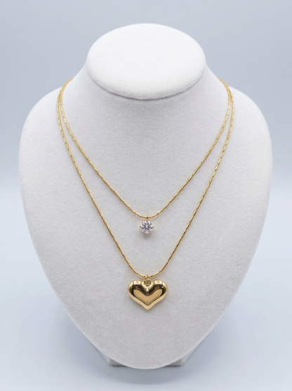 Golden Heart Layered Necklace