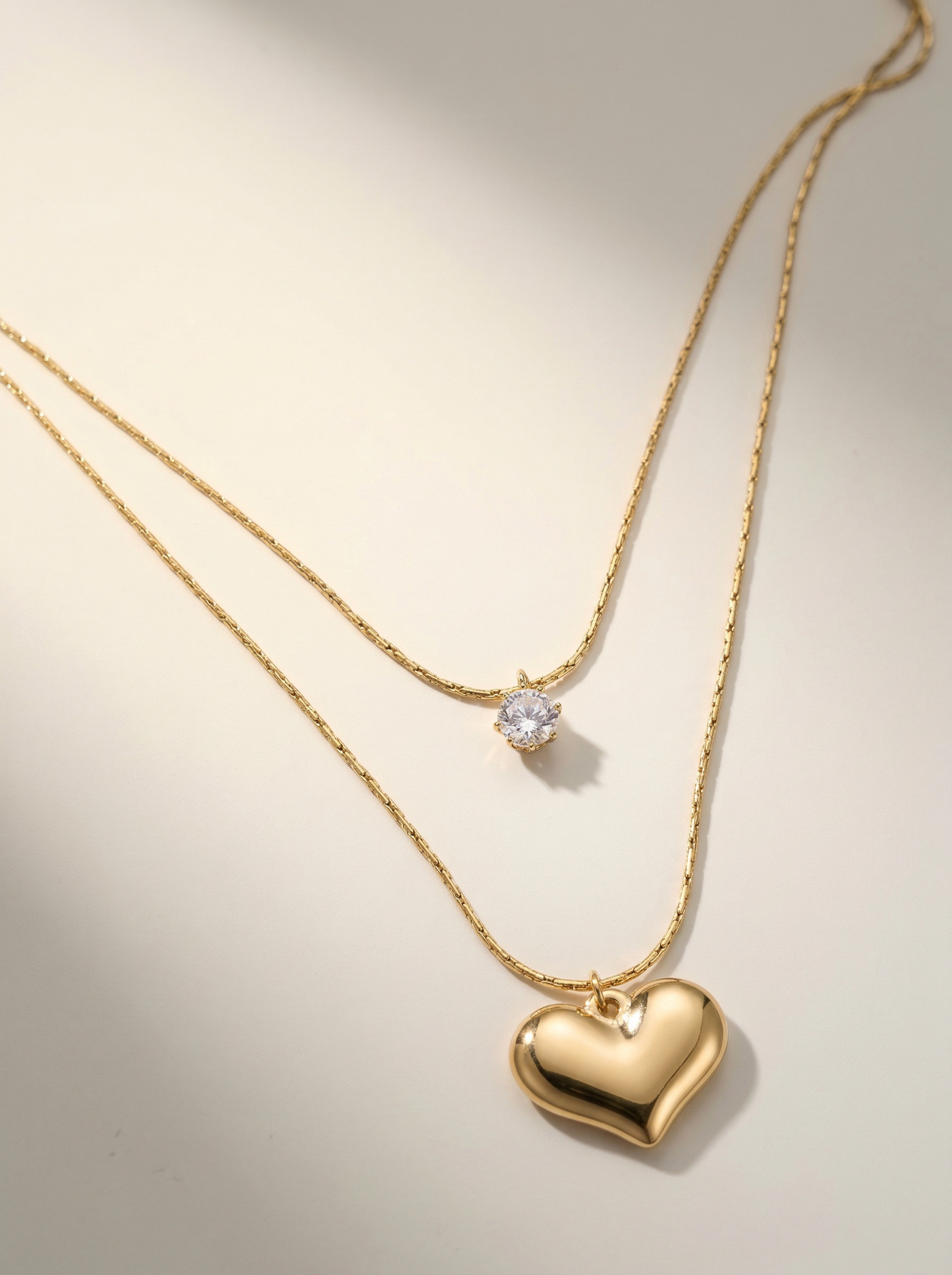 Golden Heart Layered Necklace