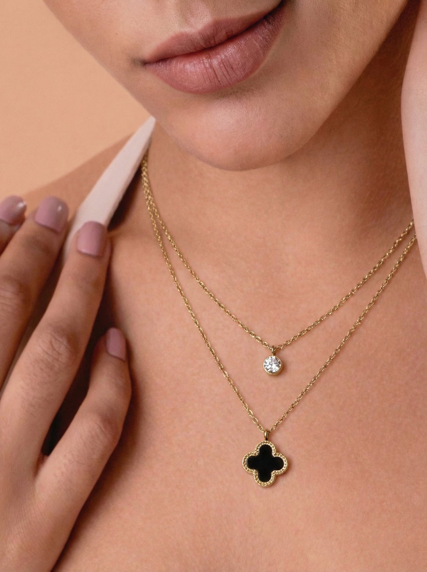 Golden Clover Layered Necklace