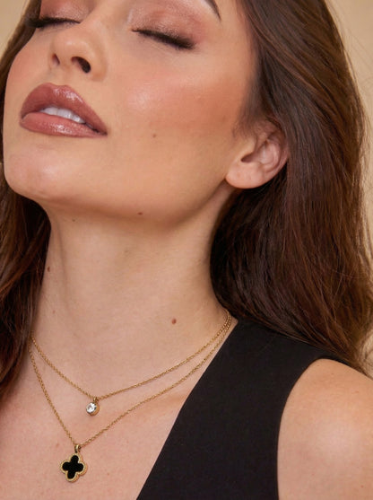 Golden Clover Layered Necklace